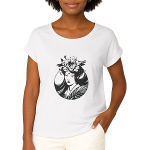 Peony woman - Organic basic tee (white)