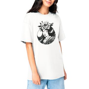 Peony woman - Unisex oversized tee (white)